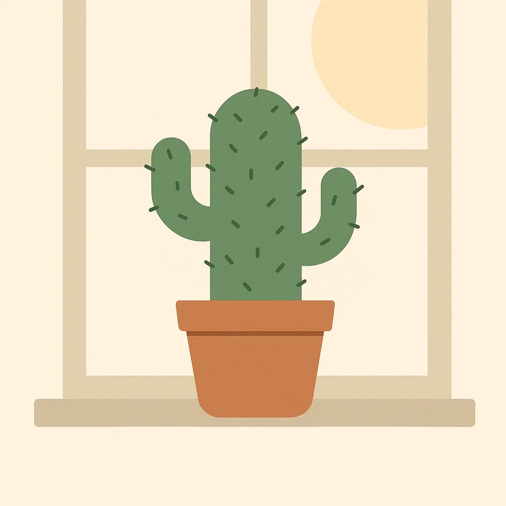 Cactus plant flat design