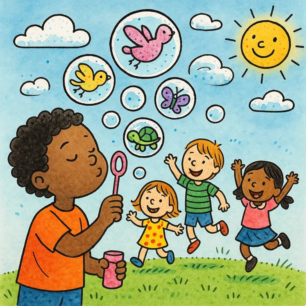 Child playing with best friends