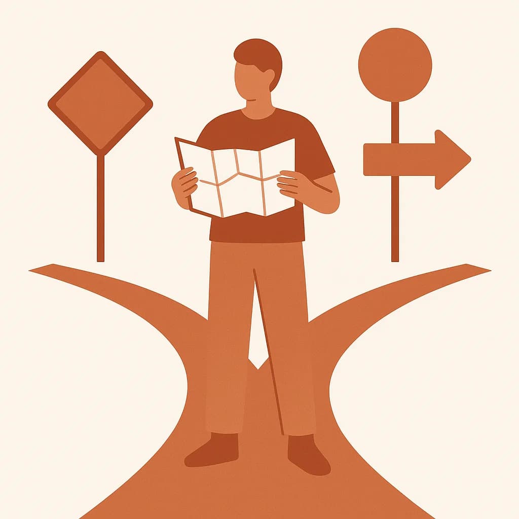 City crossroad flat illustration
