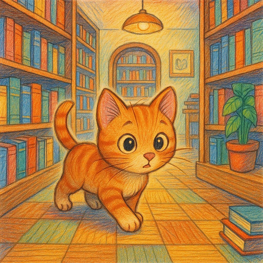 Curious kitten exploring world