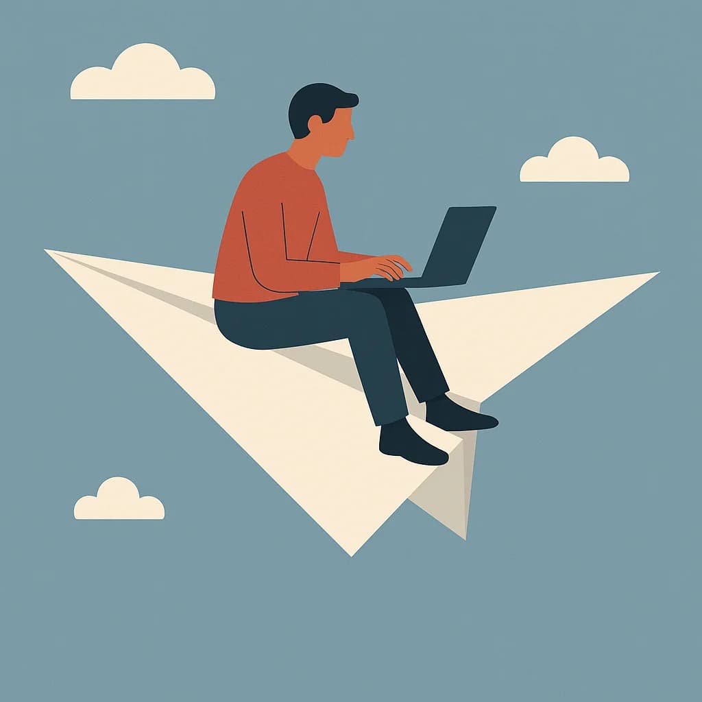 Digital nomad lifestyle editorial concept