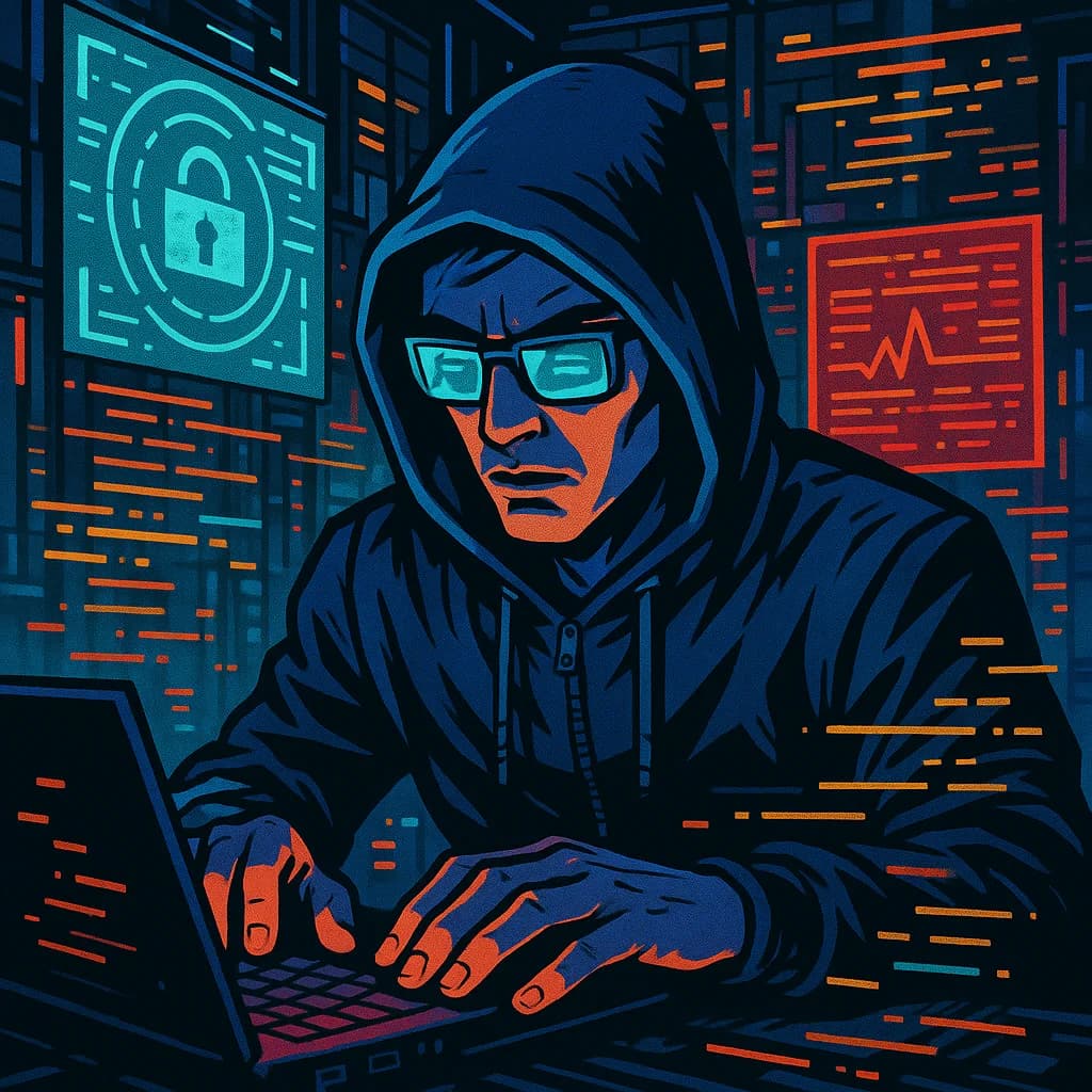 Cyberpunk hacker character
