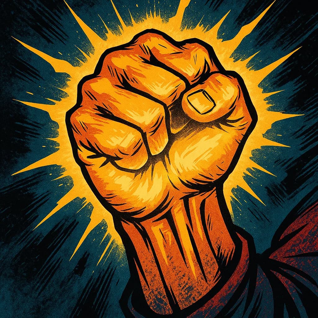 Dynamic hand close-up