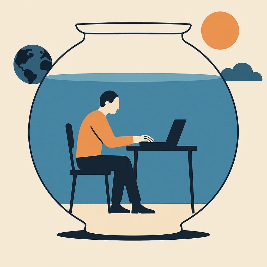 Social isolation concept editorial illustration