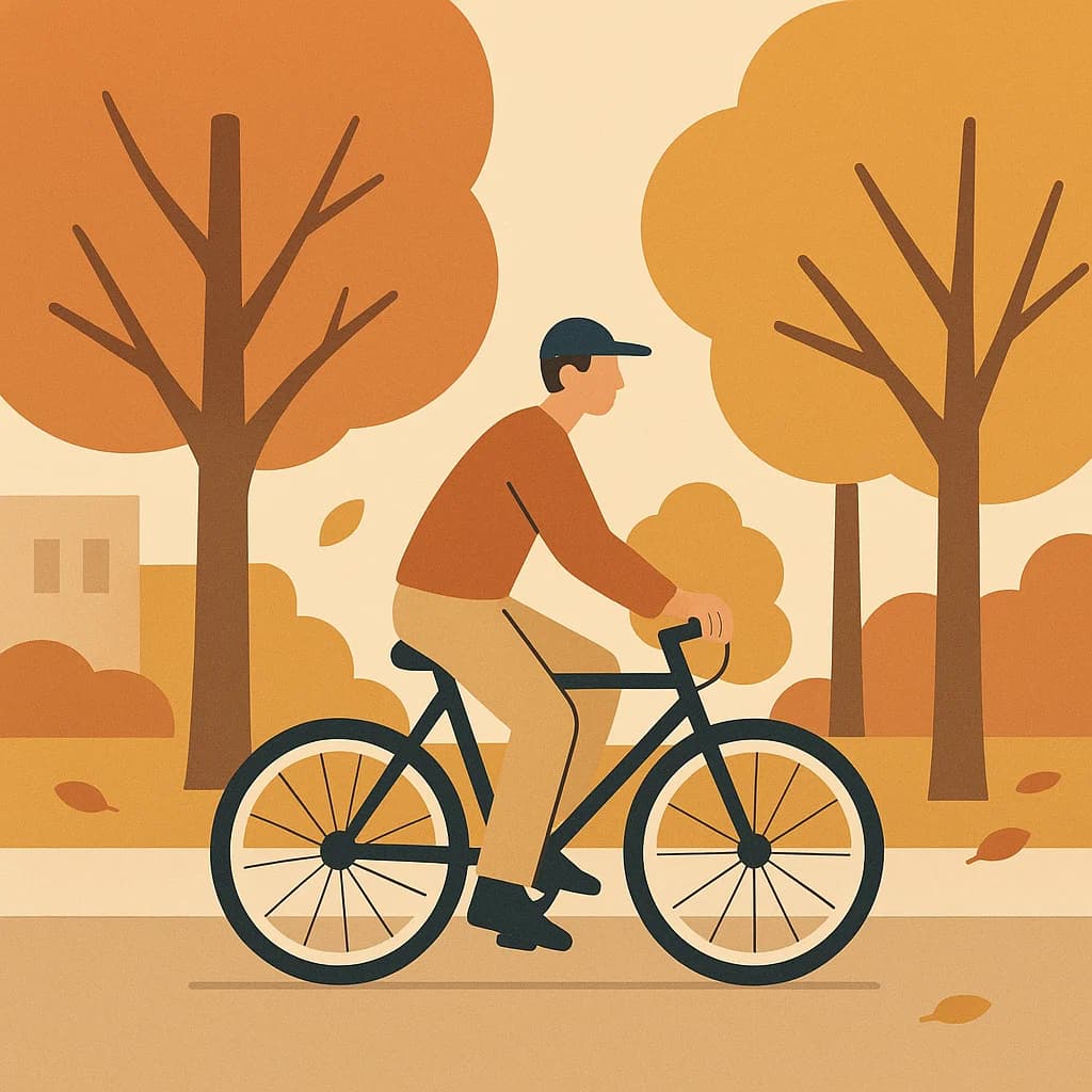 Man cycling flat design