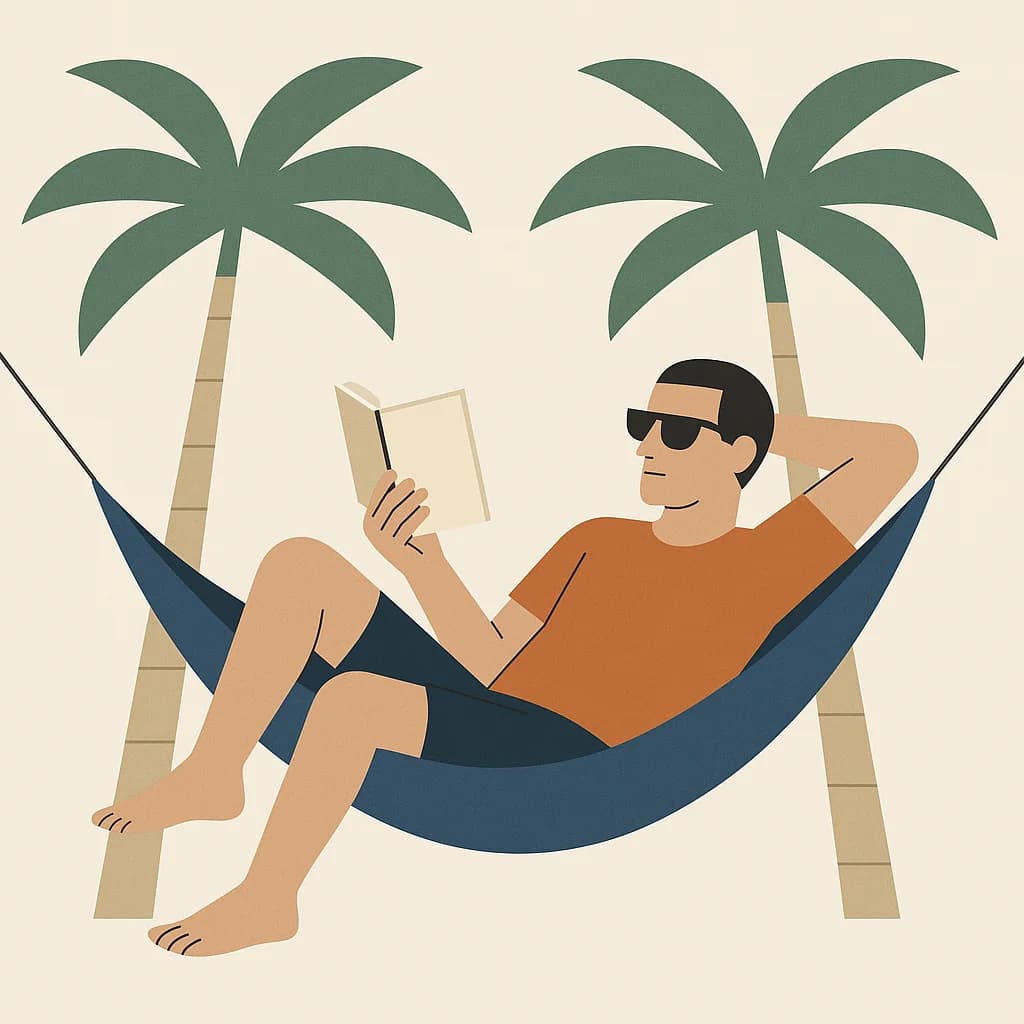 Man relaxing in hammock flat style