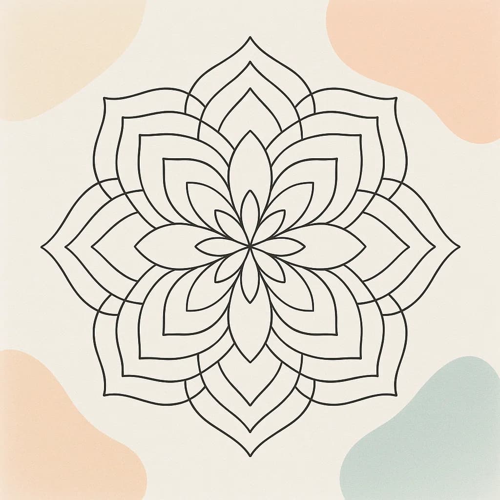 Intricate mandala line art design