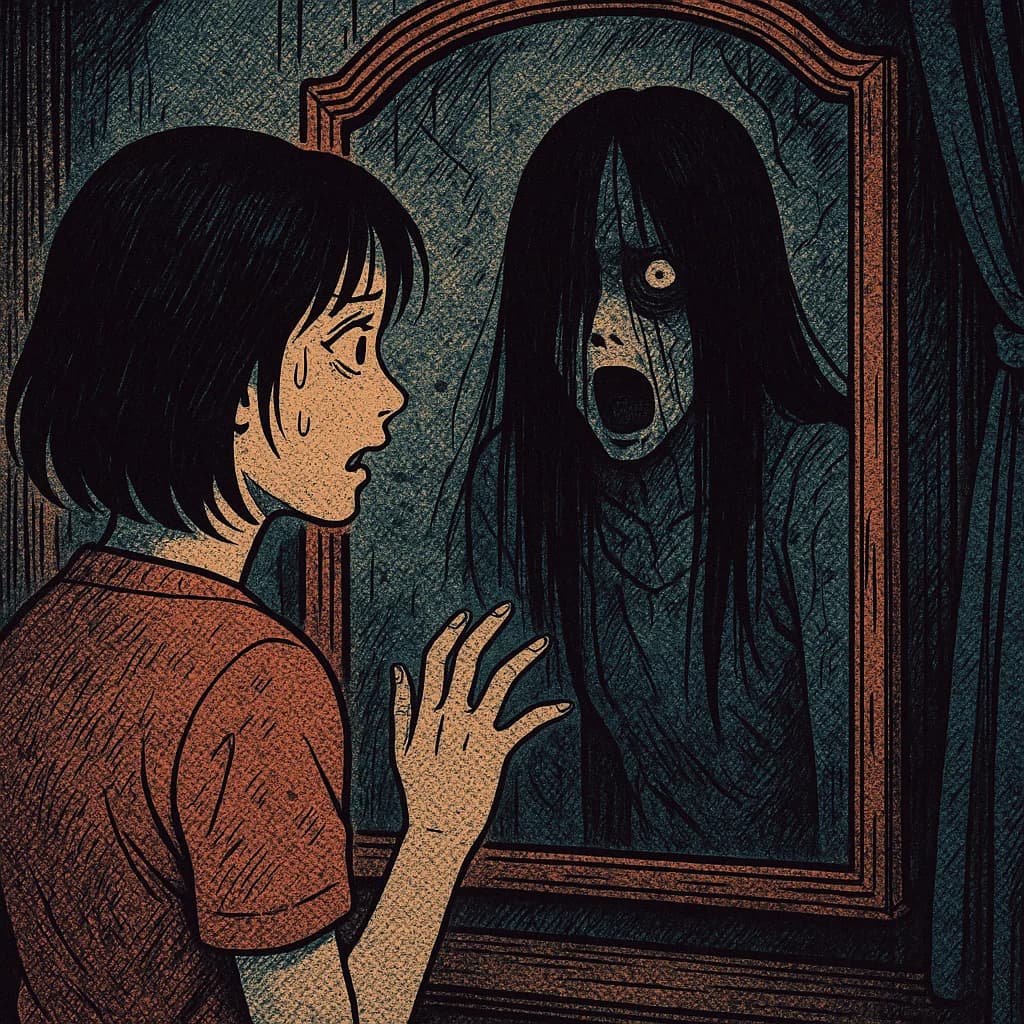 Manga-style horror panel