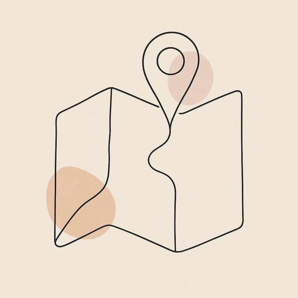 Geographic map line art illustration