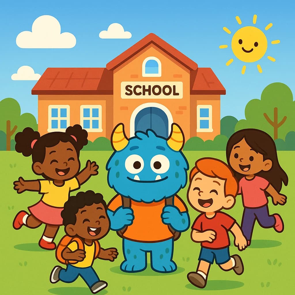 Friendly monster at school