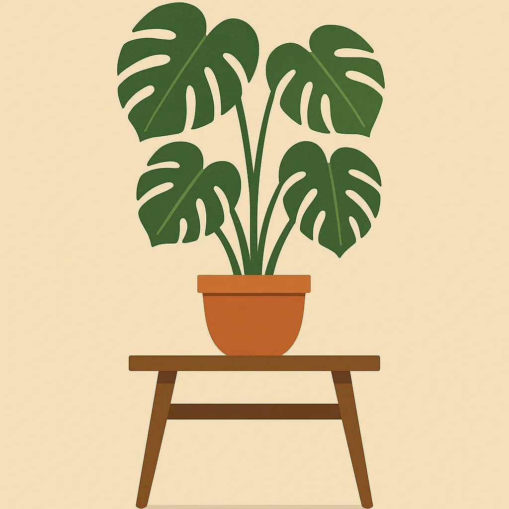 Monstera plant flat design