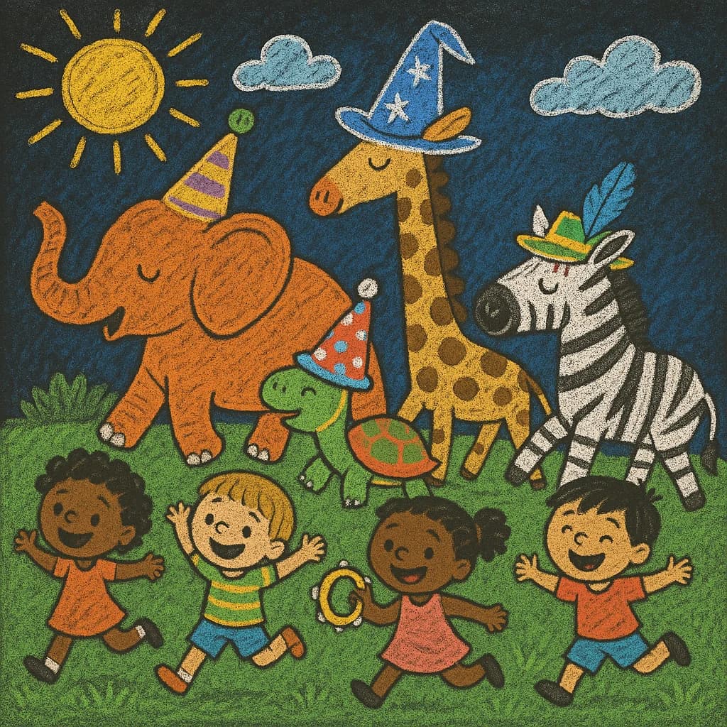 Joyful parade of animal friends