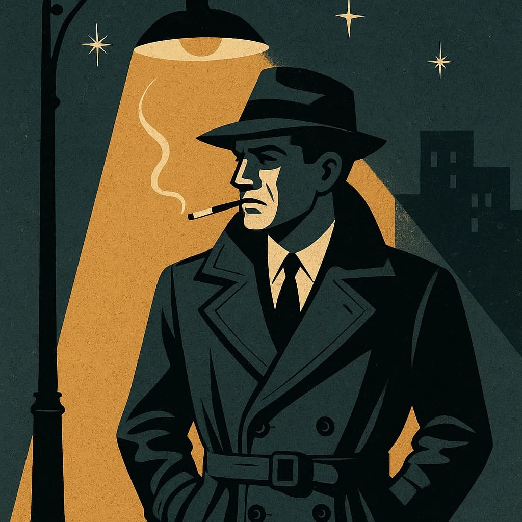 Vintage detective noir scene