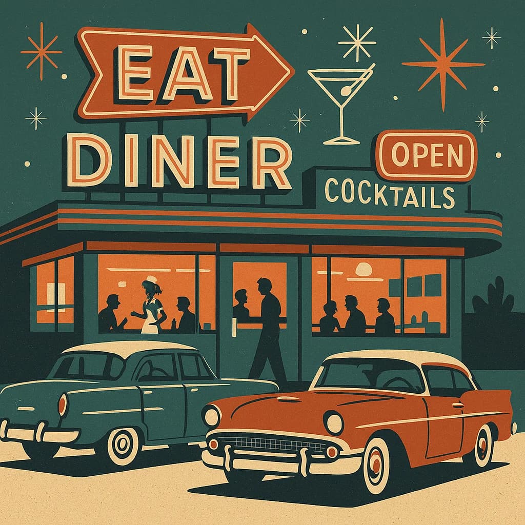 American diner retro scene