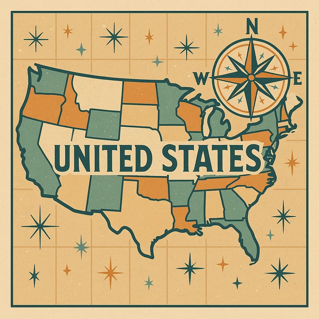 Vintage travel map illustration