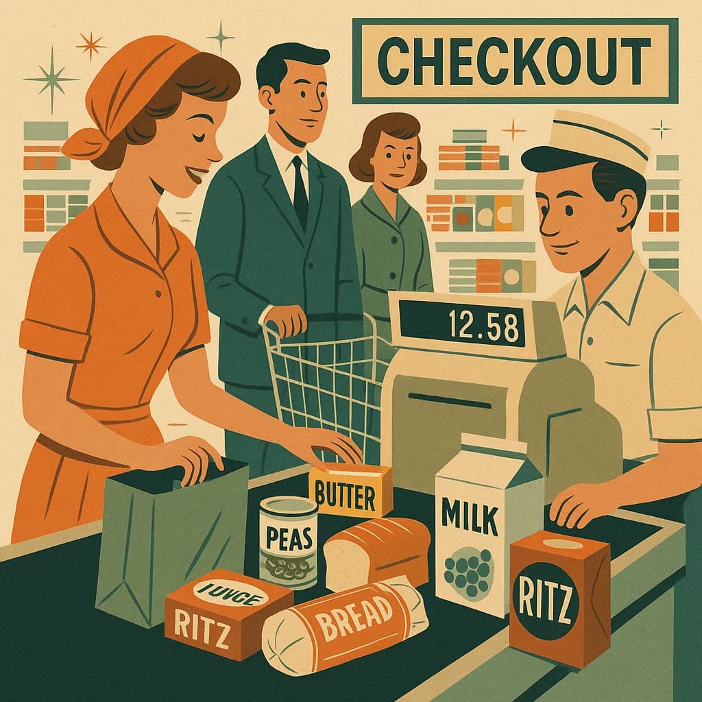 Retro grocery store interior