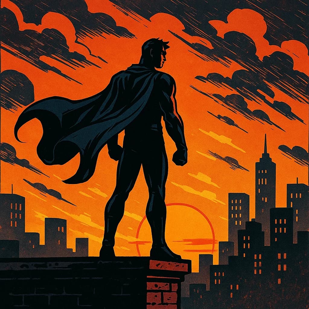 Hero silhouette sunset