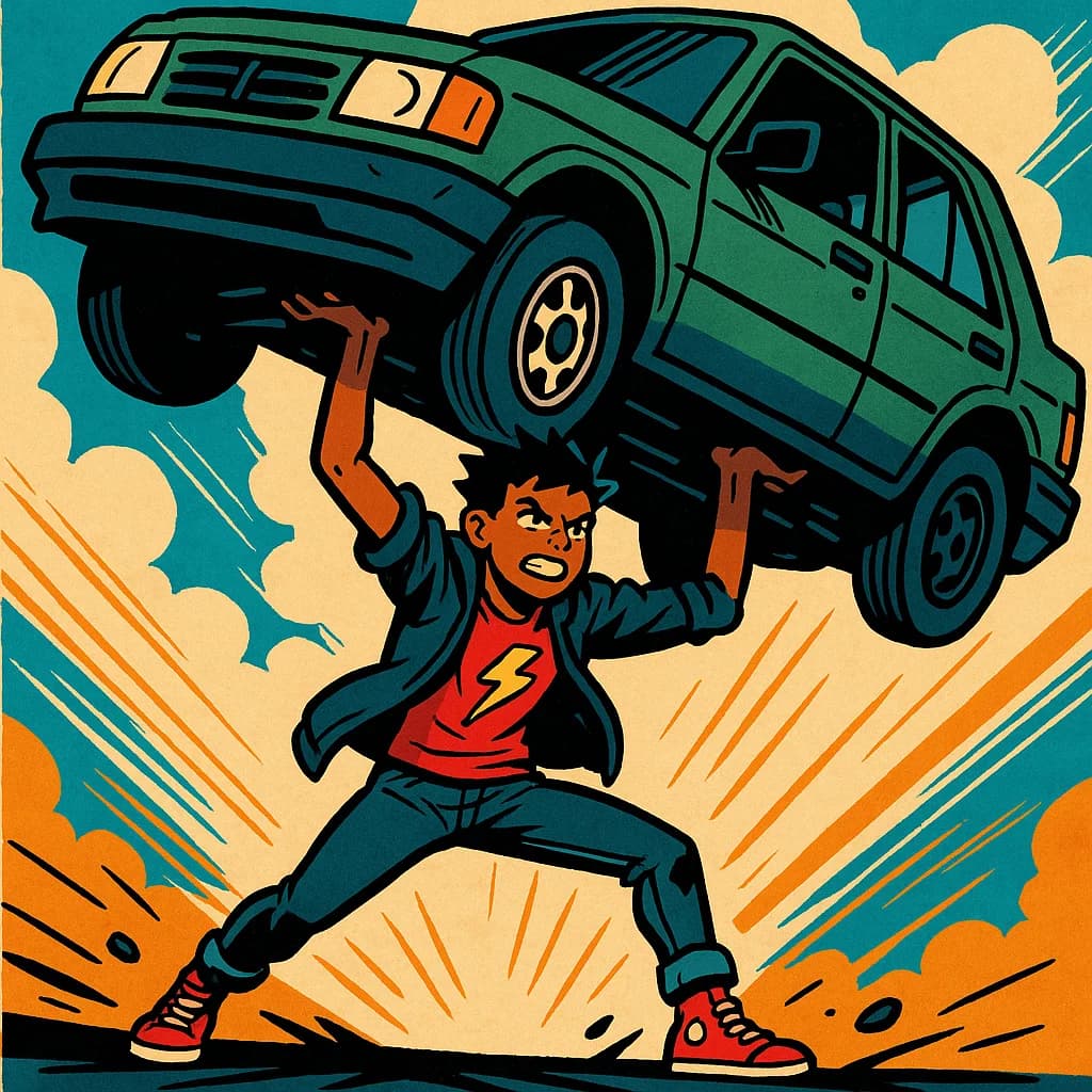 Teen discovering superpowers