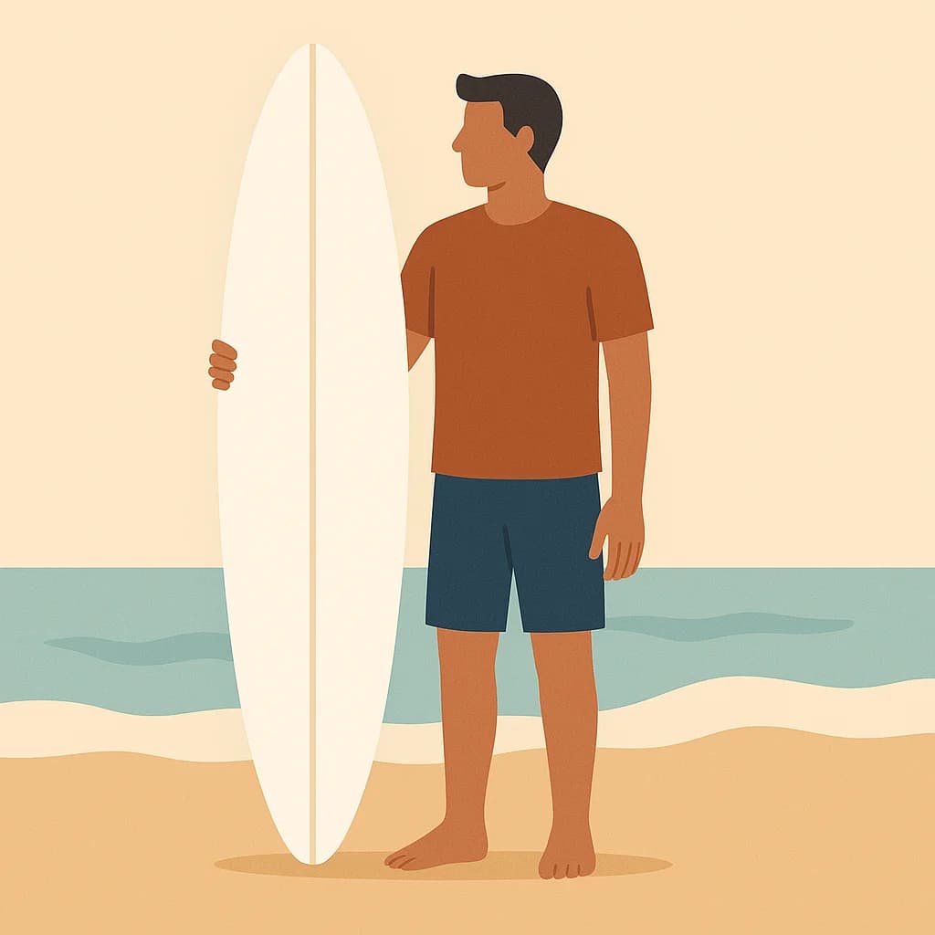 Surfer flat design illustration