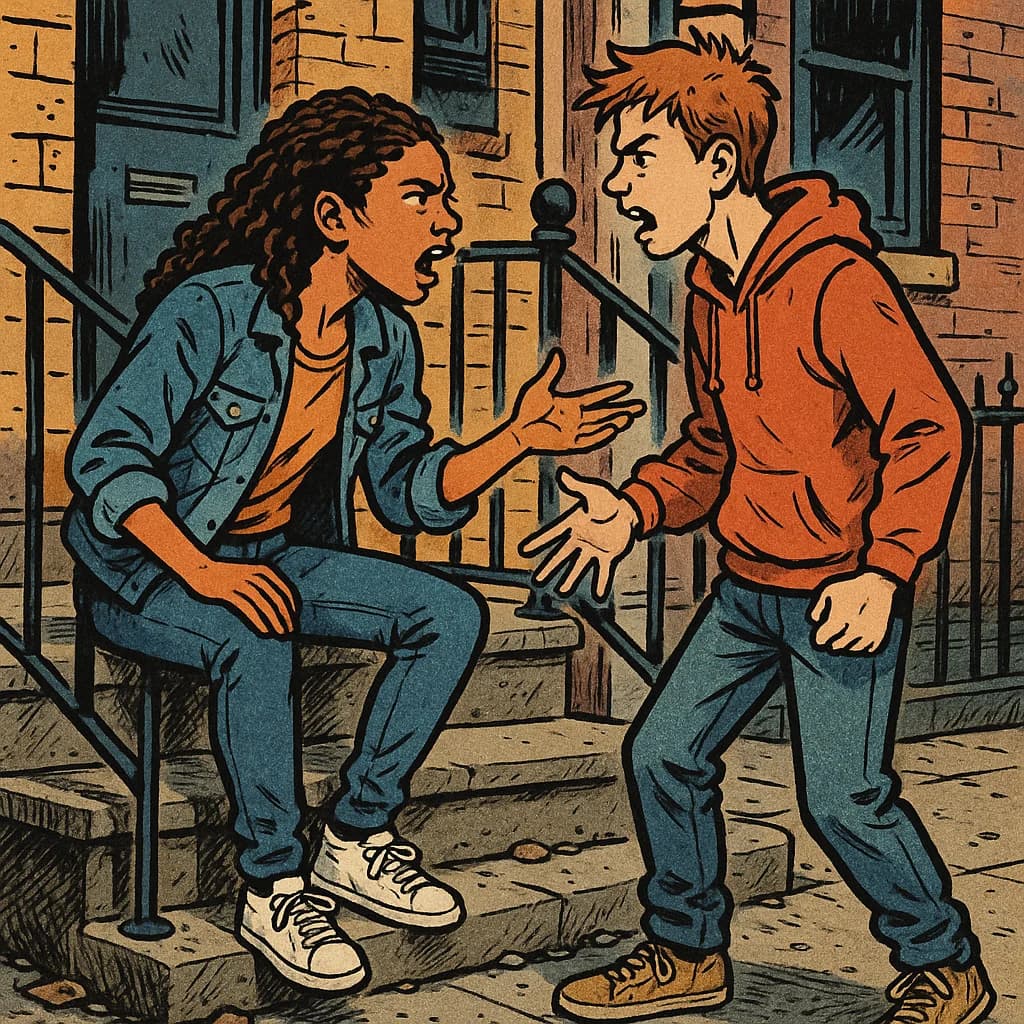 Teenagers heated argument