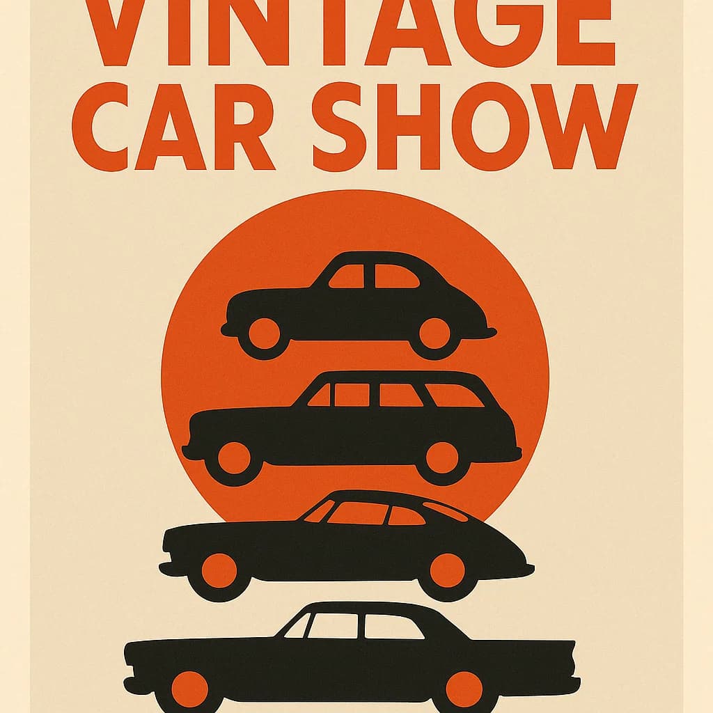 Vintage car show event poster