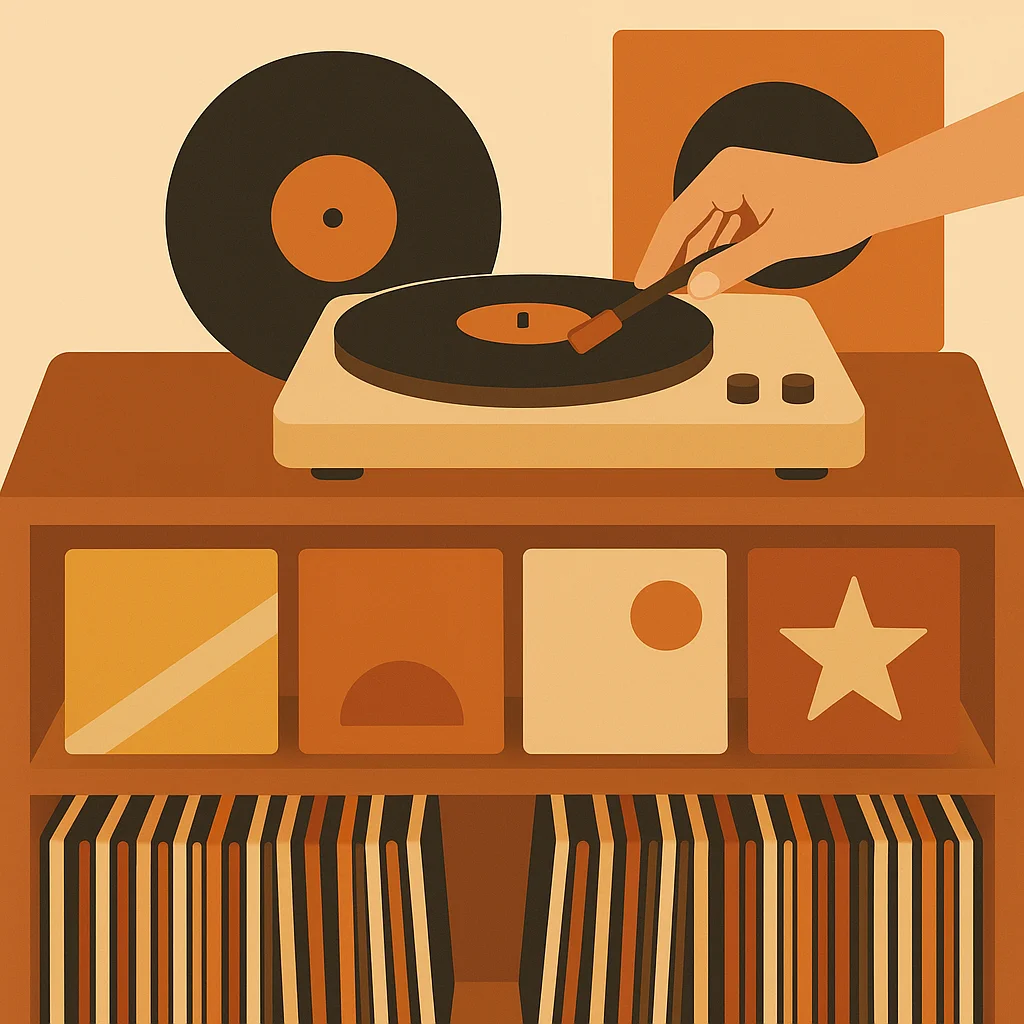 Vinyl record flat illustration