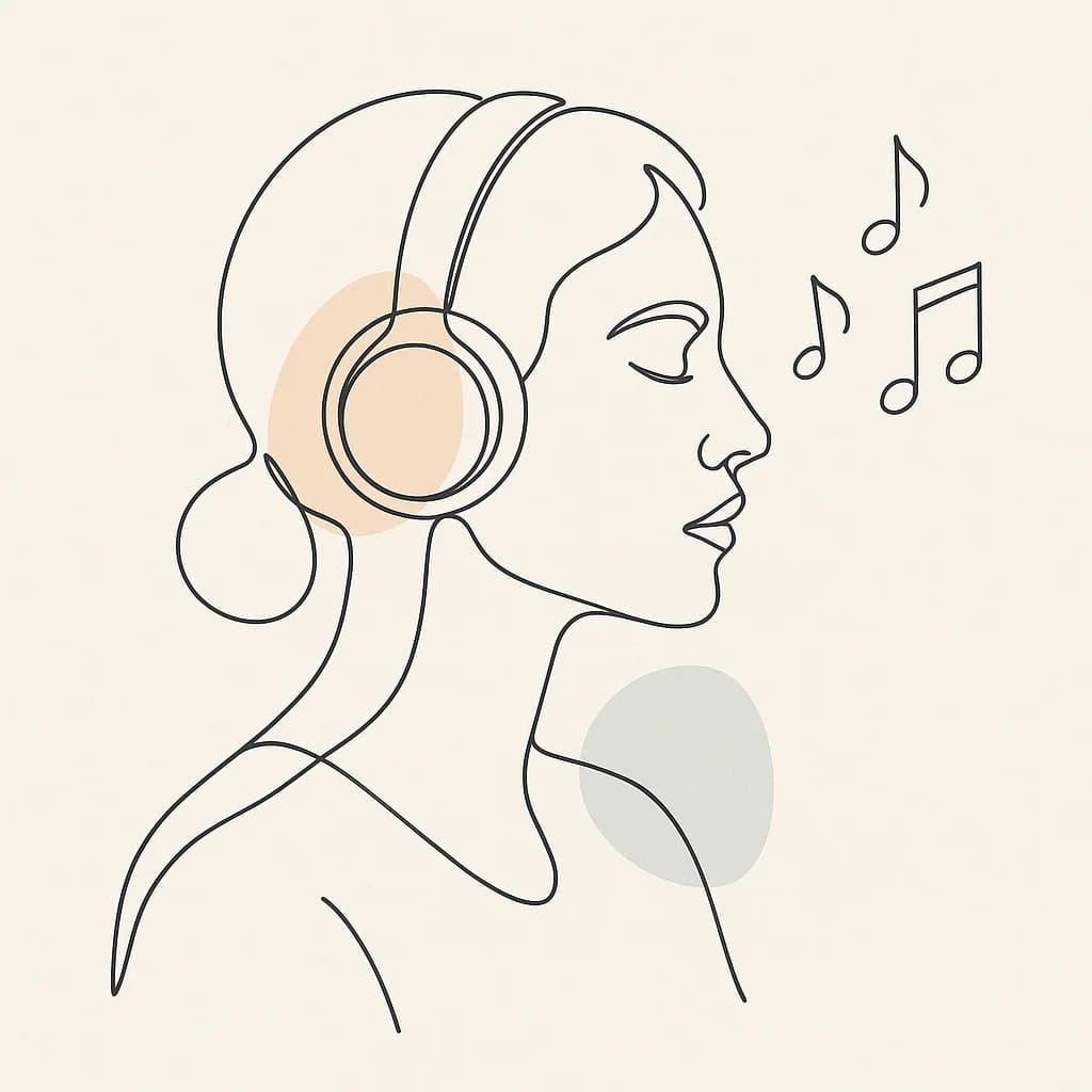 Woman side profile line art