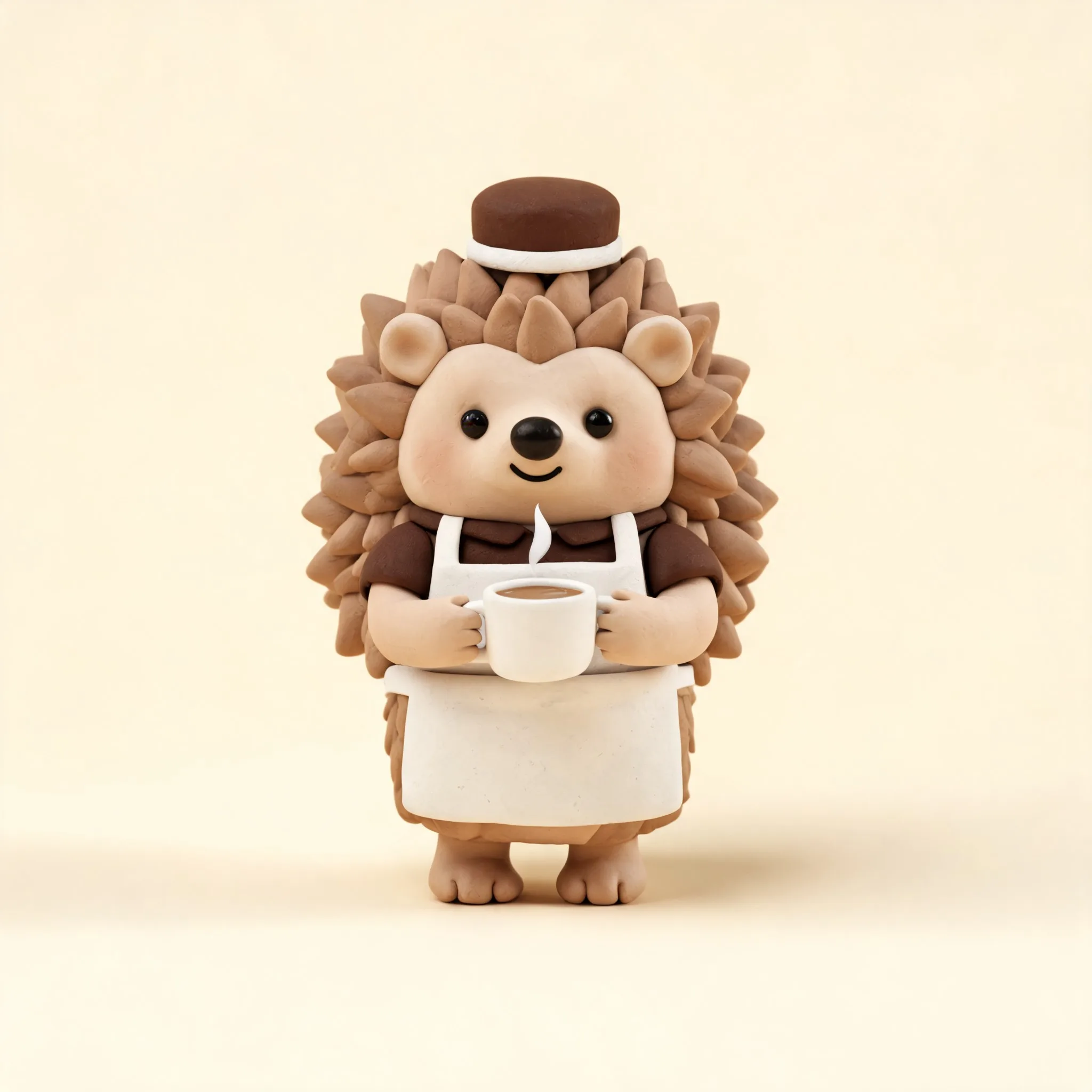 Stylized 3D character digital artwork of "Hedgehog barista 3D illustration" - Free 3D AI Illustration Generator by Illustro