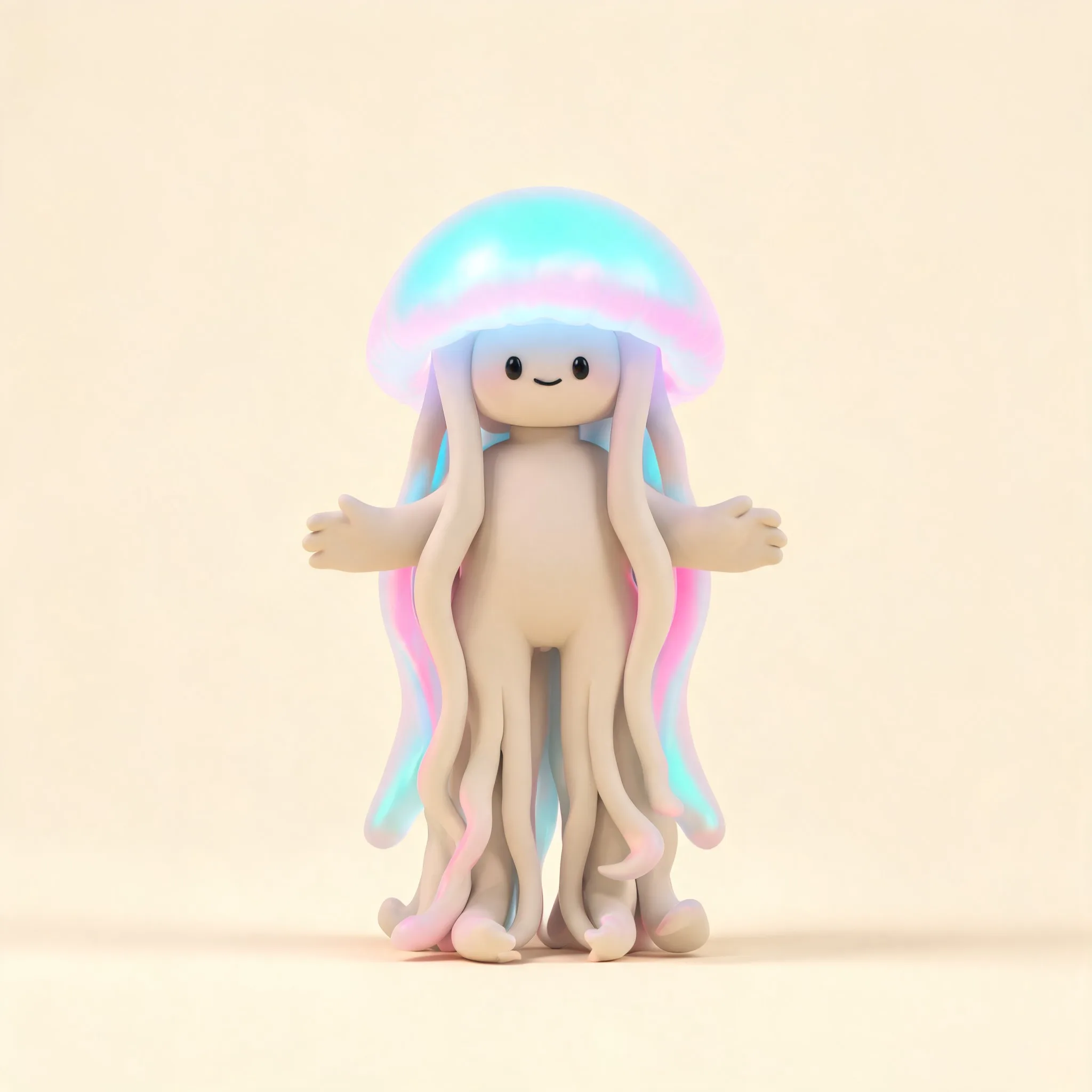 Stylized 3D character digital artwork of "Jellyfish spirit 3D illustration" - Free 3D AI Illustration Generator by Illustro