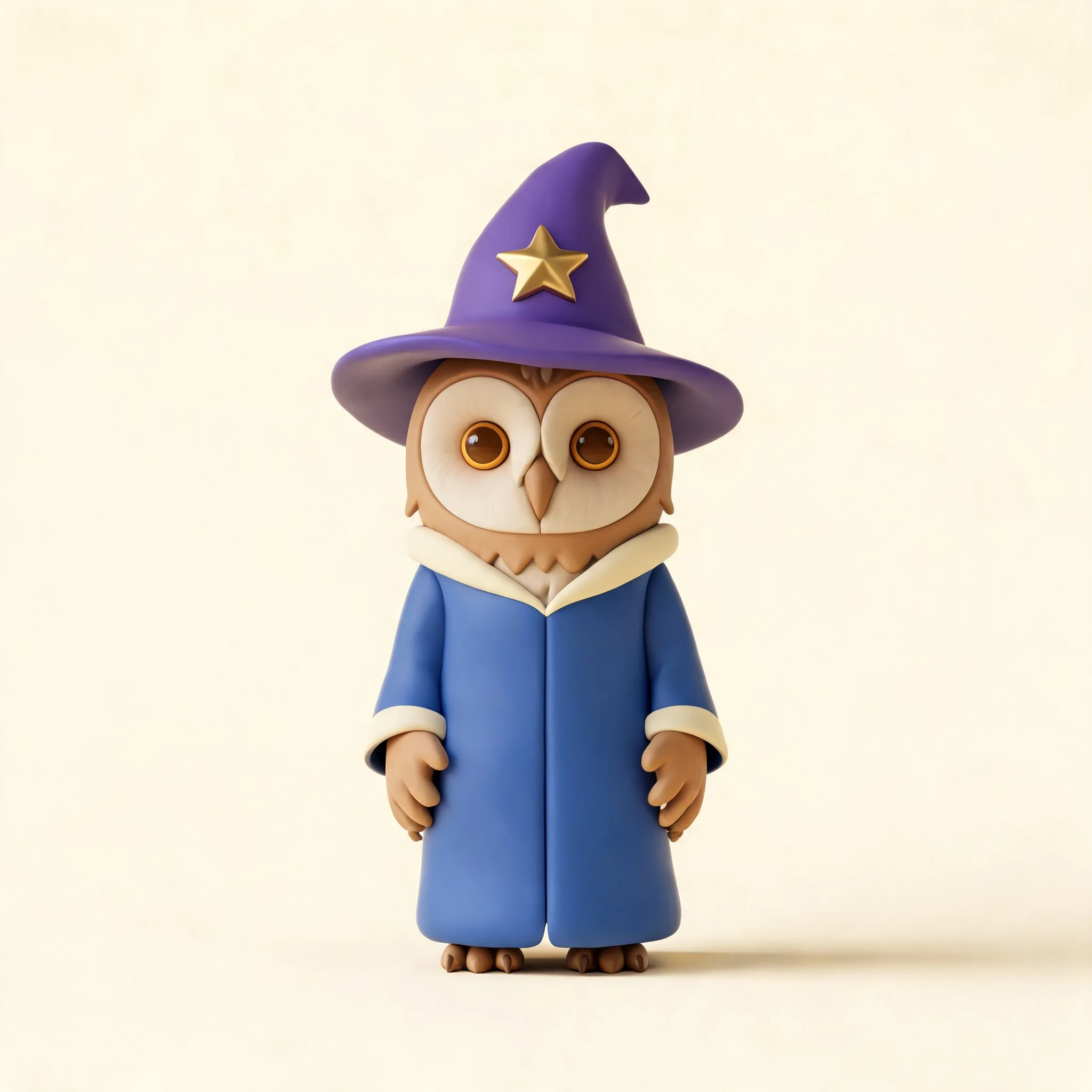 Stylized 3D character digital artwork of "Owl wizard 3D illustration" - Free 3D AI Illustration Generator by Illustro