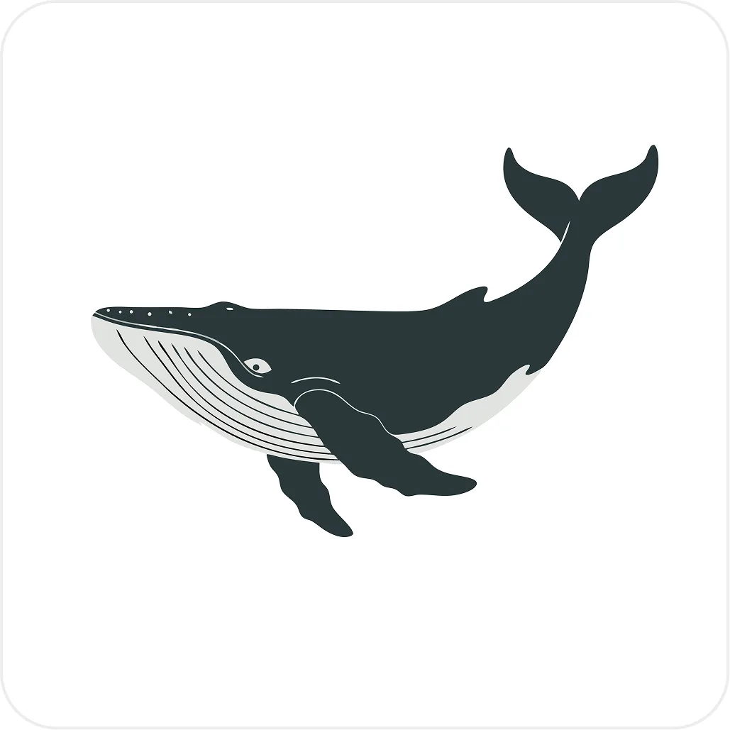 Flat design vector illustration of "Majestic whale flat design" - Free Flat AI Illustration Generator by Illustro