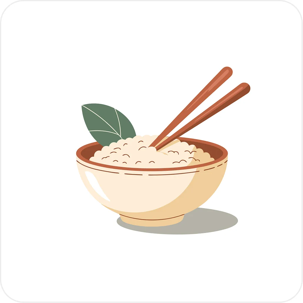 Flat design vector illustration of "Bowl of rice flat design" - Free Flat AI Illustration Generator by Illustro