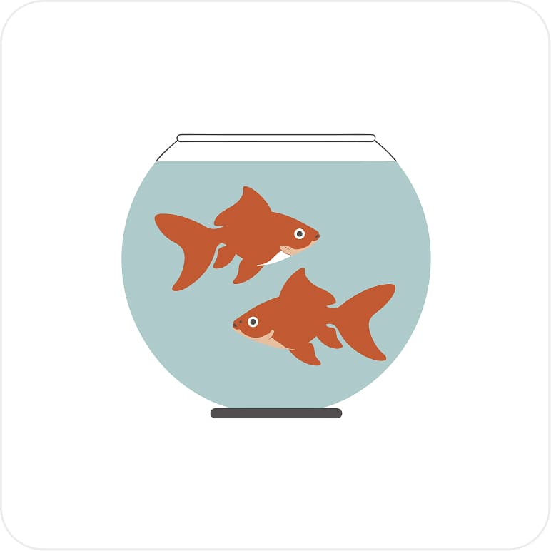 Swimming fishes flat design