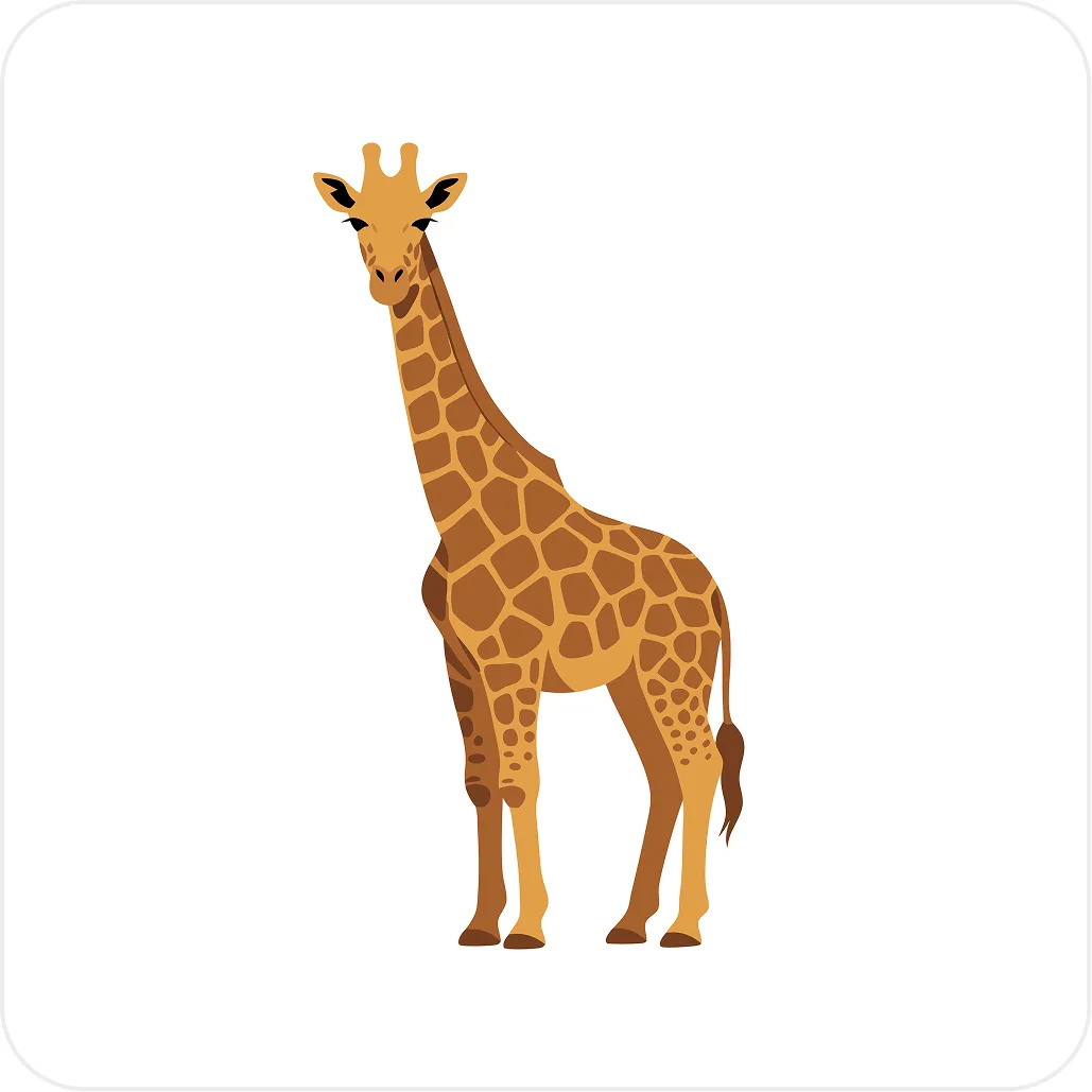 Flat design vector illustration of "Tall giraffe flat design" - Free Flat AI Illustration Generator by Illustro