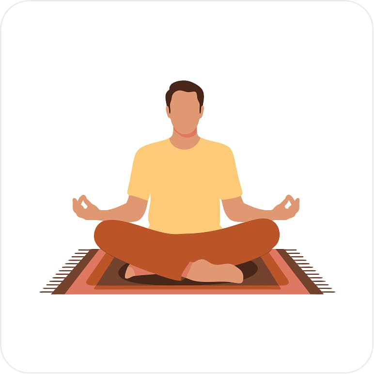 Man meditating flat design