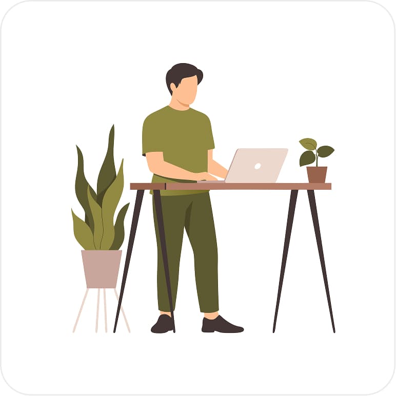 Man working at home flat design