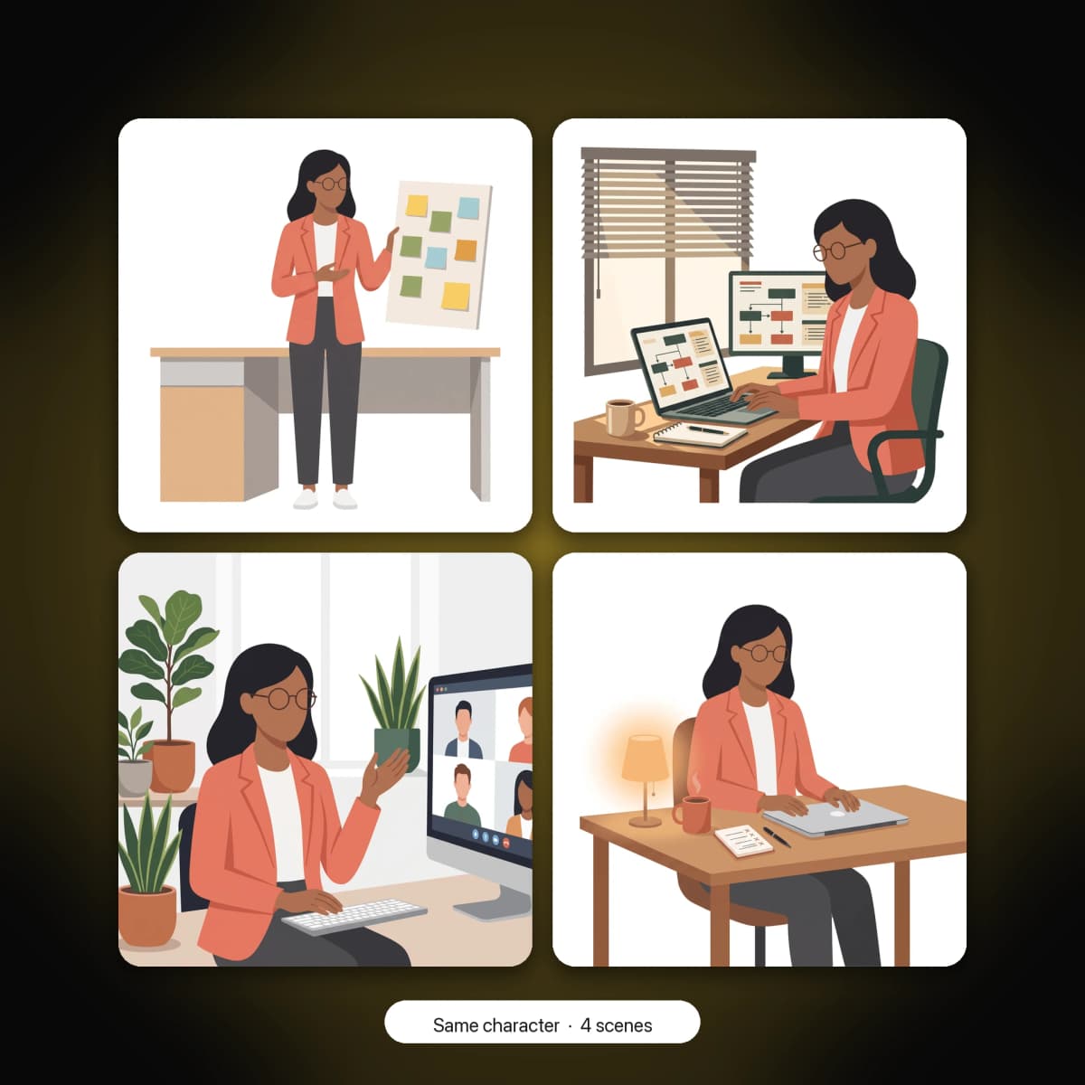 Consistent illustration packs