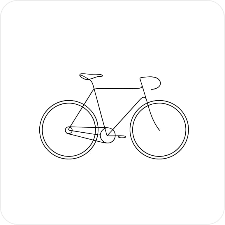 Line art of a bicycle