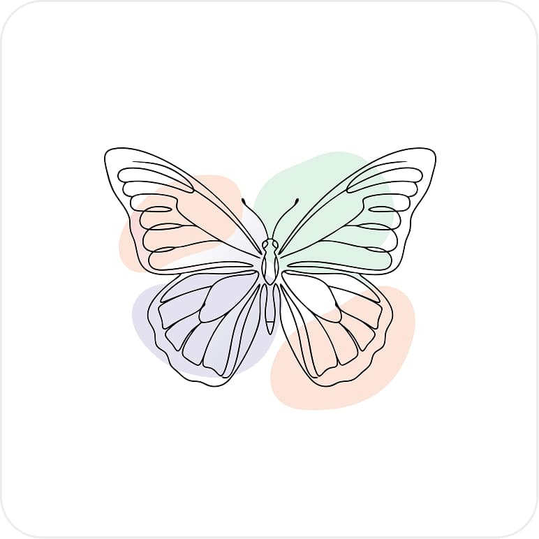 Elegant butterfly line art