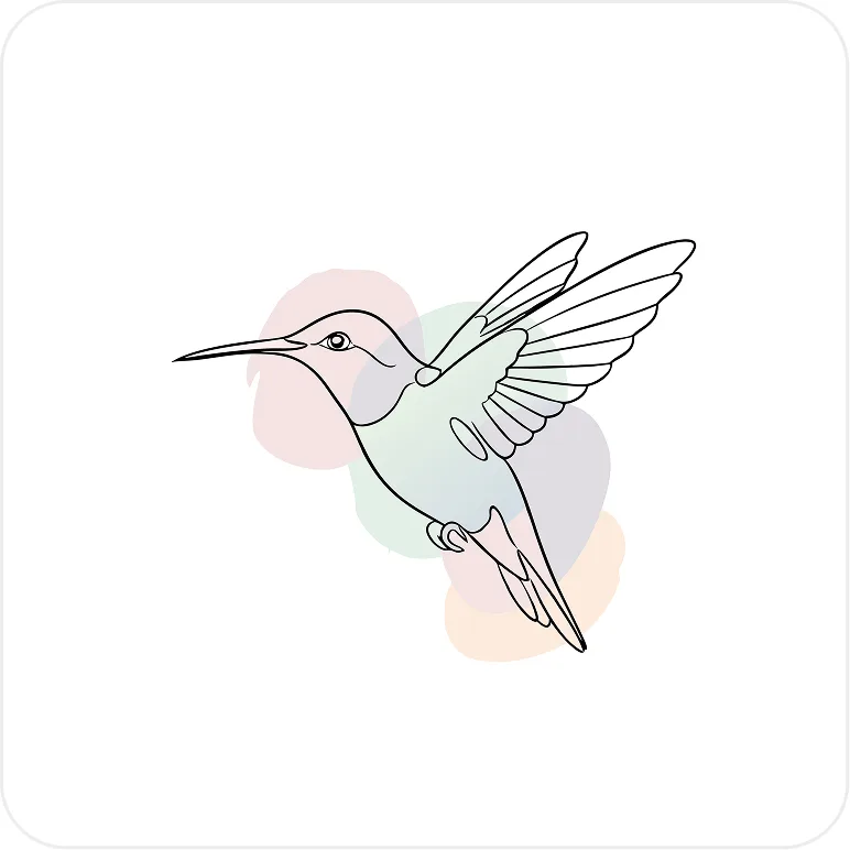 Continuous line drawing art of "Beautiful hummingbird line art" - Free Line Art AI Illustration Generator by Illustro