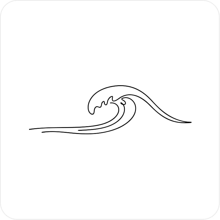 Flowing wave line art design