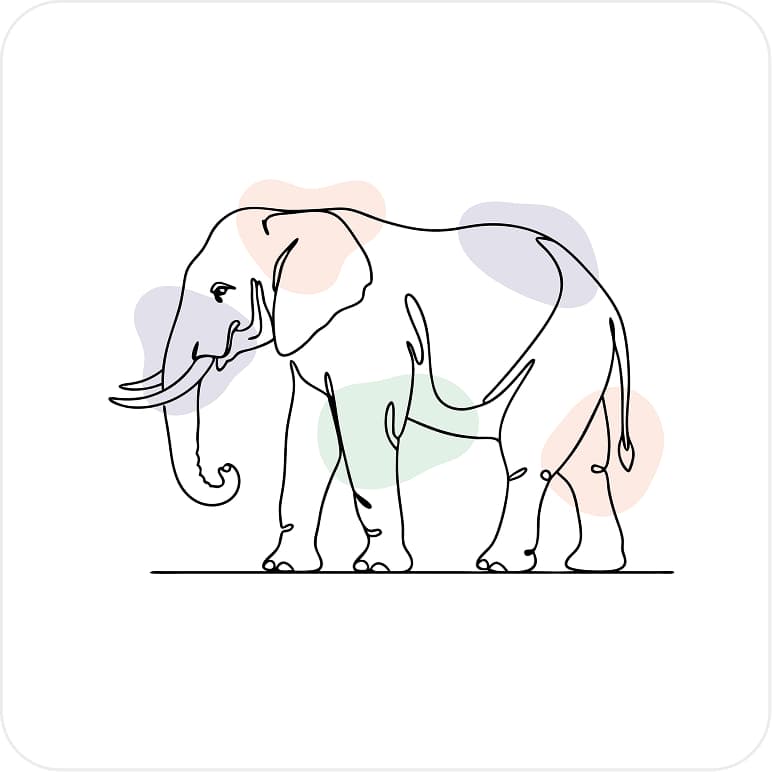 Majestic elephant line art