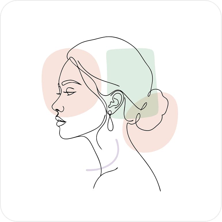 Woman profile line art portrait