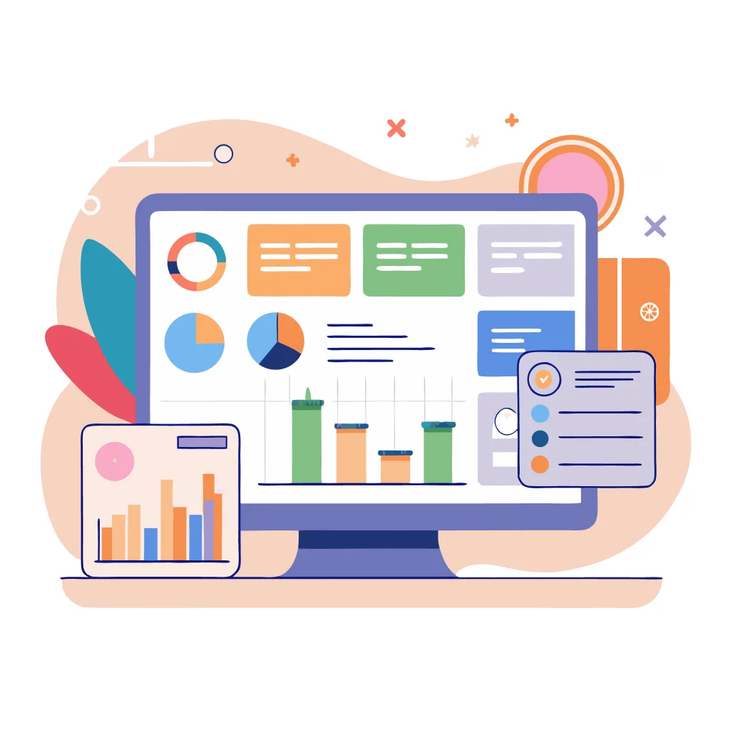 Website illustration template for "Agency website landing page" - Free AI Website Illustration Generator by Illustro